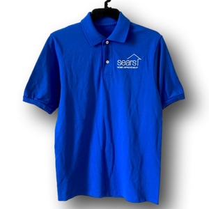 Mens Sears Home Improvement New Logo Blue Collared Polo Shirt - Size Small